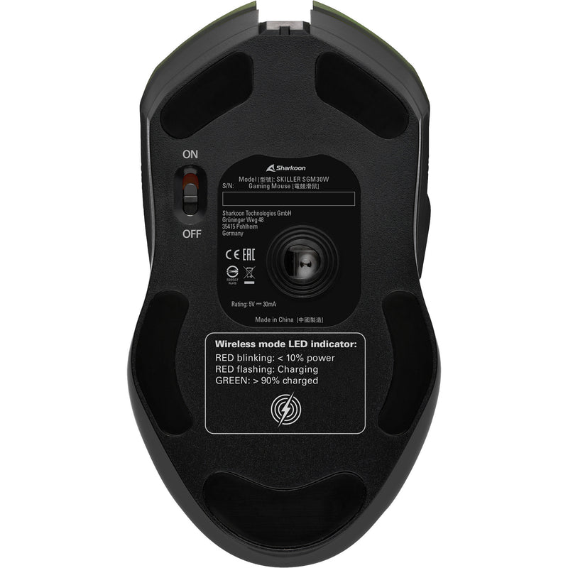 Load image into Gallery viewer, Sharkoon skiller sgm30w gaming muis (zwart, 600 - 6000 dpi, rgb, 2.4 ghz usb)
