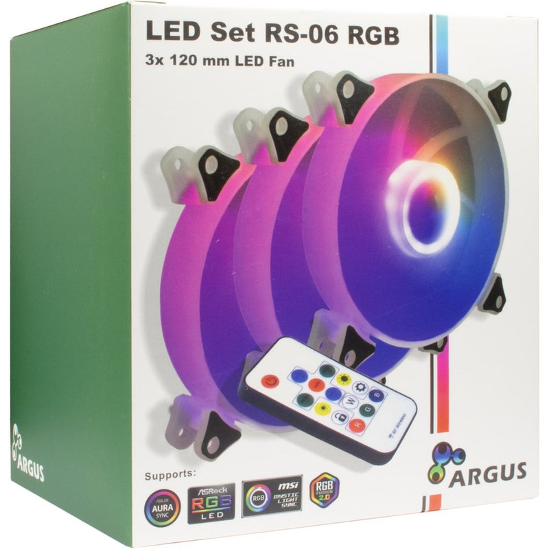 Load image into Gallery viewer, Inter-tech argus rgb-fan set rs-06 case fans (3 stuks, 120 x 120 x 25 mm, pwm)