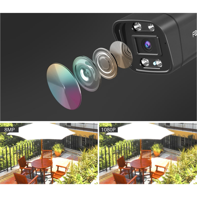 Load image into Gallery viewer, Foscam v8p, 4k 8mp dual-band wifi beveiligingscamera (wit, met geluid- en lichtalarm)
