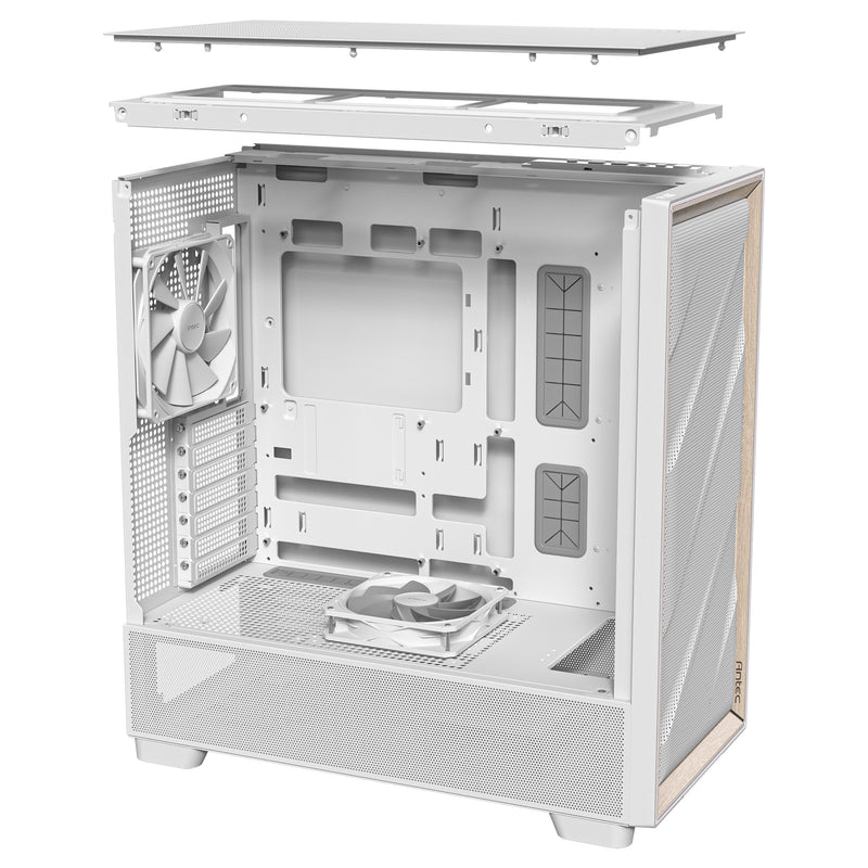 Afbeelding laden in galerijviewer, Antec flux midi tower behuizing (wit | 2x usb-a | 1x usb-c | tempered glass)