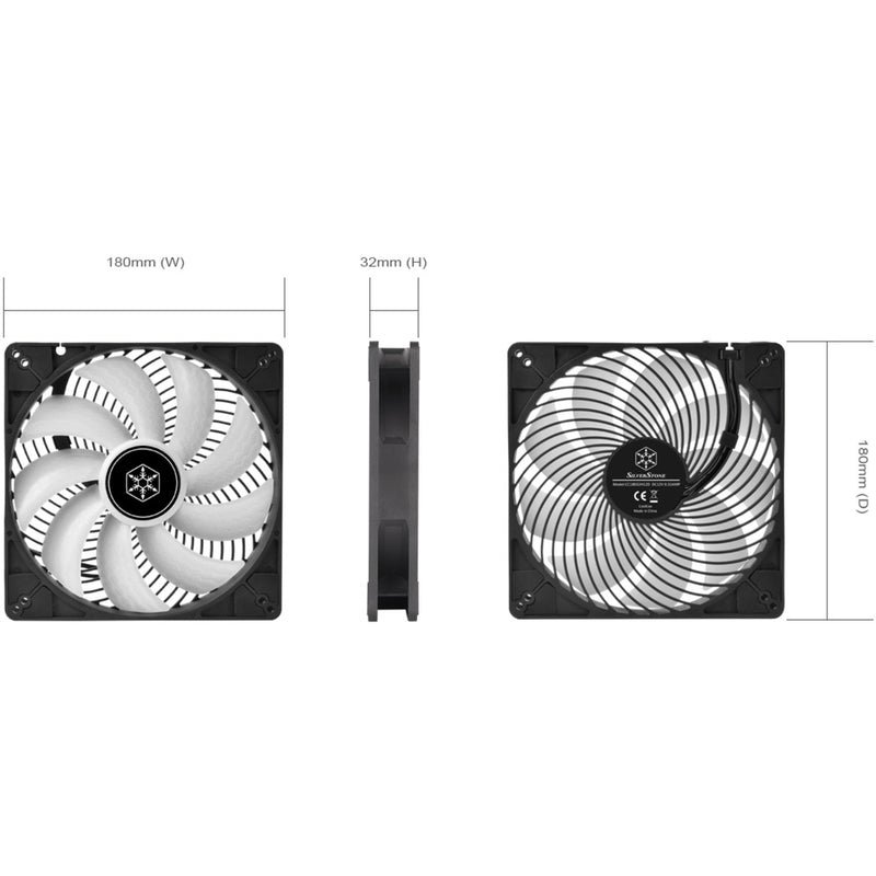 Load image into Gallery viewer, Silverstone air penetrator 184i argb case fan (zwart, 180 x 180 x 32 mm, pwm)