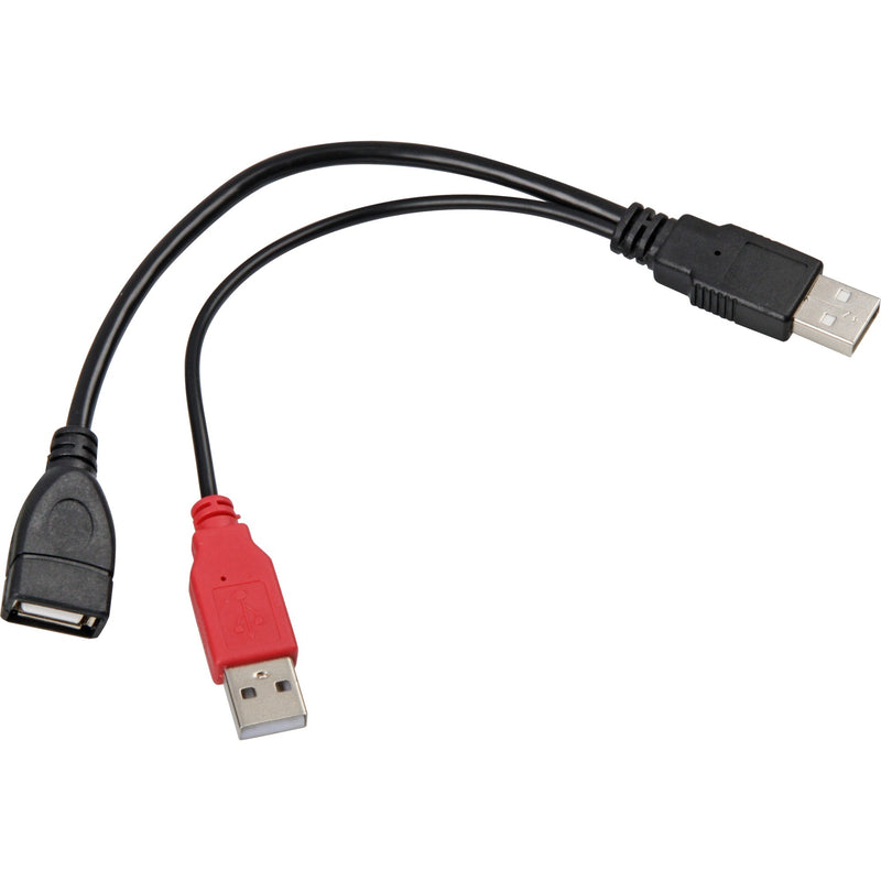 Load image into Gallery viewer, Delock y-kabel 2x usb-a 2.0 male > 1 x usb-a 2.0 female splitterkabel (zwart rood, 0,2 meter)