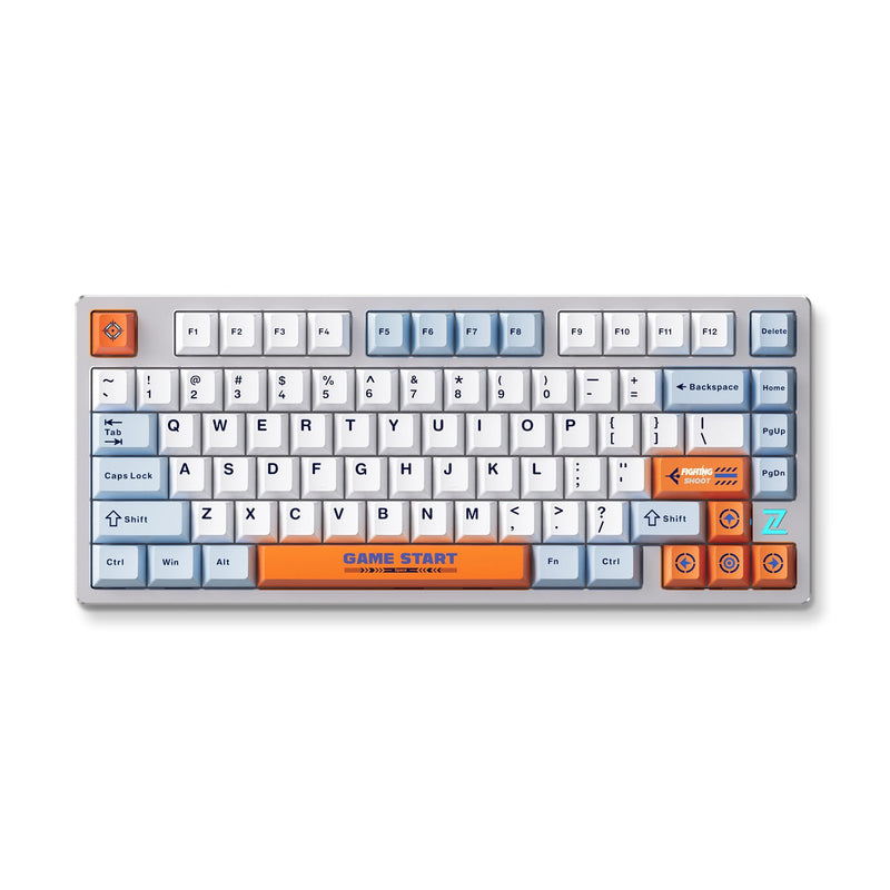 Afbeelding laden in galerijviewer, Mchose z75s orange blue snow tiger metal top cover wireless mechanical rgb toetsenbord (grijs, us lay-out (qwerty), ttc snow tiger, 75%, rgb, hot swap, double-shot pbt, draadloos | bluetooth | usb-c)