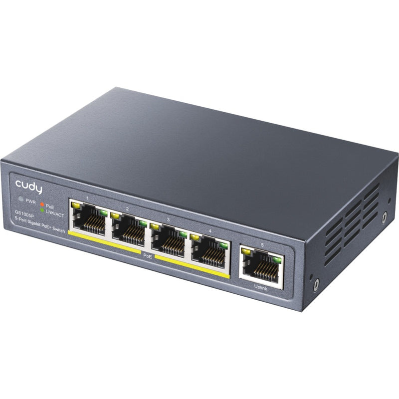 Afbeelding laden in galerijviewer, Cudy 5-port gigabit poe+ switch (zwart)