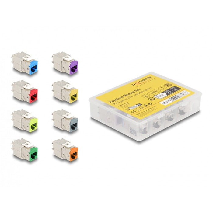 Load image into Gallery viewer, Delock rj45 jack > lsa cat 6a toolfree keystone module (meerkleurig, 8 stuks)