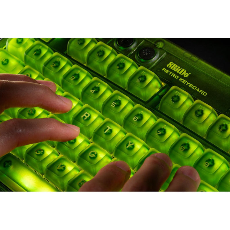 Afbeelding laden in galerijviewer, 8bitdo retro 87 mechanical keyboard - xbox edition (groen, us lay-out (qwerty), kailh box jellyfish x, 80% (tkl), abs keycaps, bluetooth 5.0, wireless 2.4g, usb)