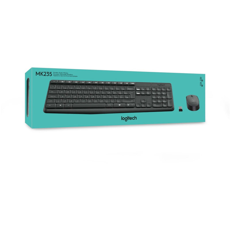 Load image into Gallery viewer, Logitech mk235 draadloze desktopset (zwart, us-international lay-out (qwerty))