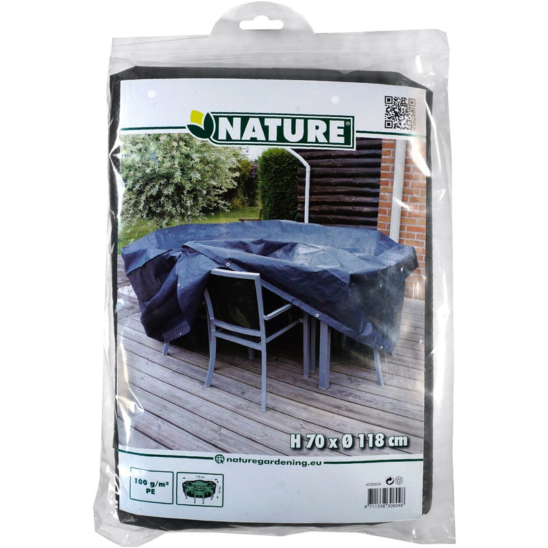 Load image into Gallery viewer, Nature beschermhoes voor tuinmeubelset rond afdekking (zwart, 6030604)