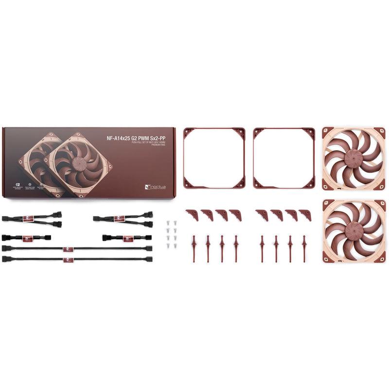 Load image into Gallery viewer, Noctua nf-a14x25 g2 pwm sx2-pp case fans (bruin, 2 stuks, 140 x 140 x 25 mm)