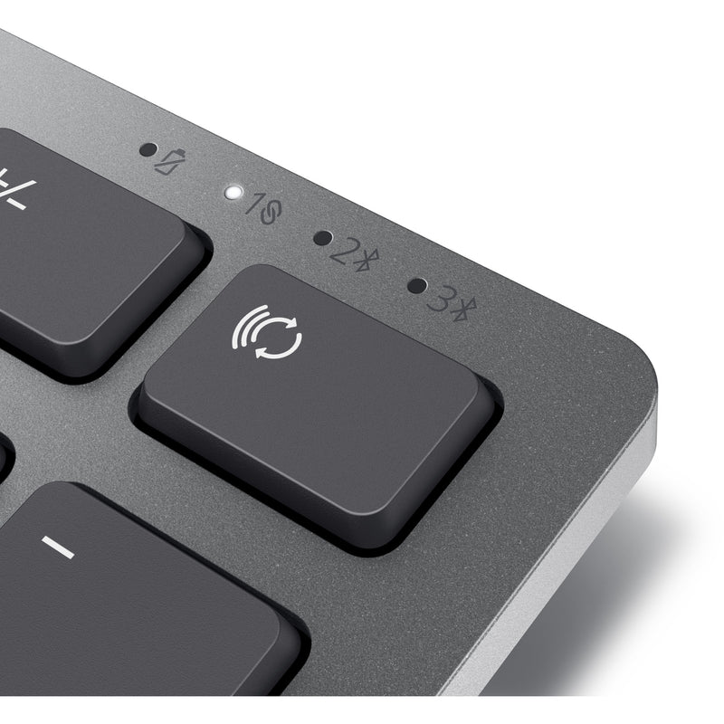 Load image into Gallery viewer, Dell premier multi-device draadloos toetsenbord en draadloze muis - km7321w desktopset (grijs, us lay-out (qwerty), 100%, bluetooth 5.0, dpi:1000 - 4000)