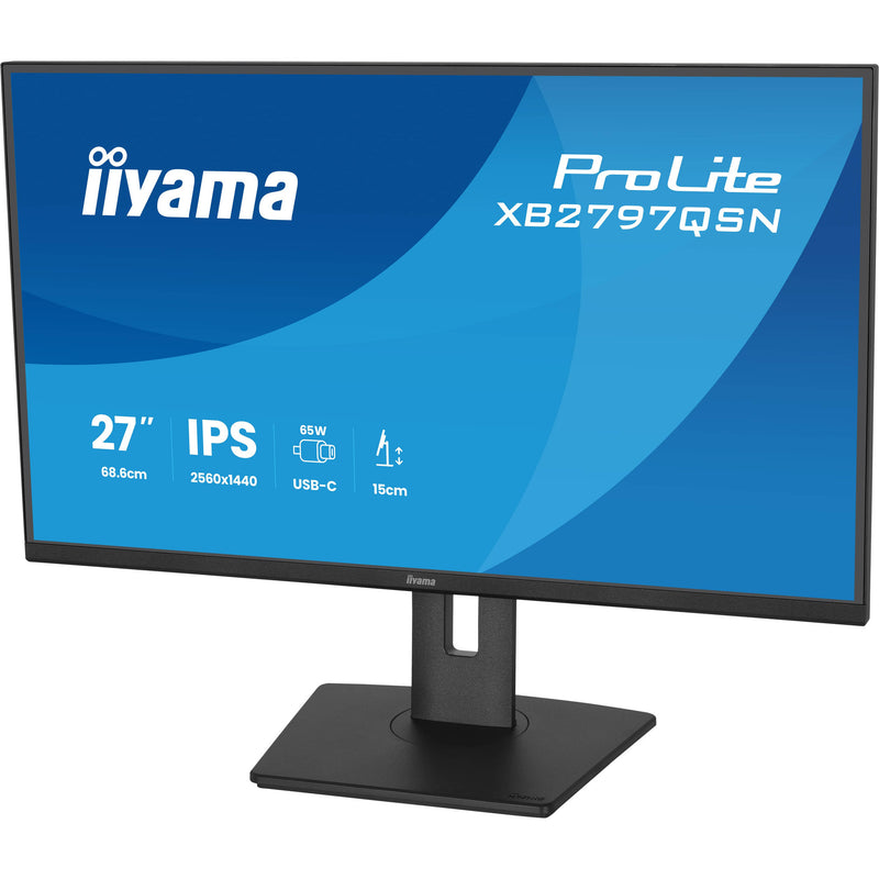Load image into Gallery viewer, Iiyama prolite xb2797qsn-b1 27 monitor (zwart, 75 hz, hdmi, displayport, usb-c, lan, audio)