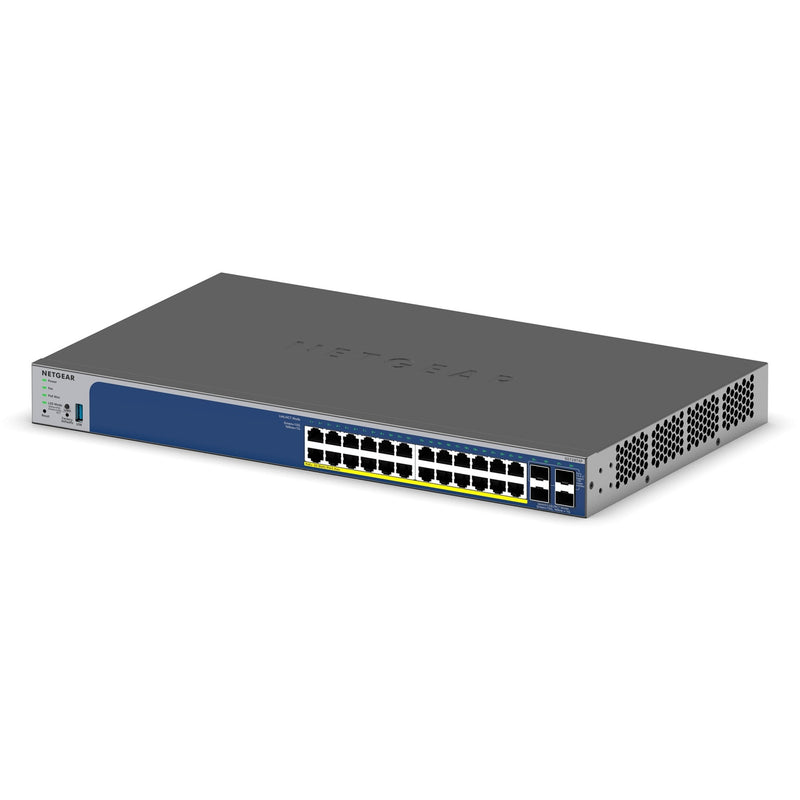 Load image into Gallery viewer, Netgear 24-poorts gigabit poe+ smart switch met 4 sfp+ poorten (grijs, 10g,smart managed)