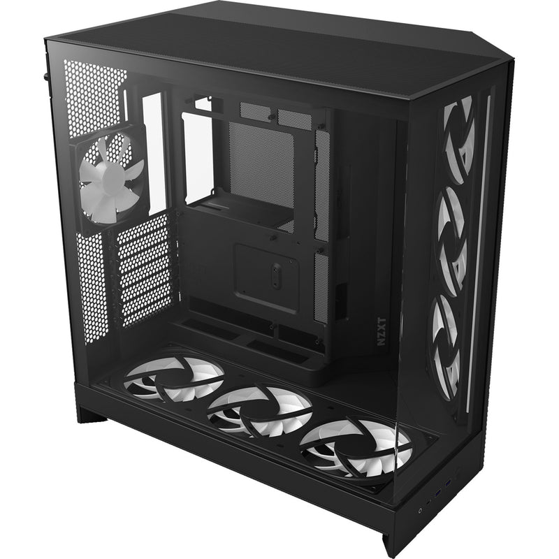 Load image into Gallery viewer, Nzxt h9 flow rgb+ midi tower behuizing (zwart (mat) | 2x usb-a | 1x usb-c | rgb | tempered glass)