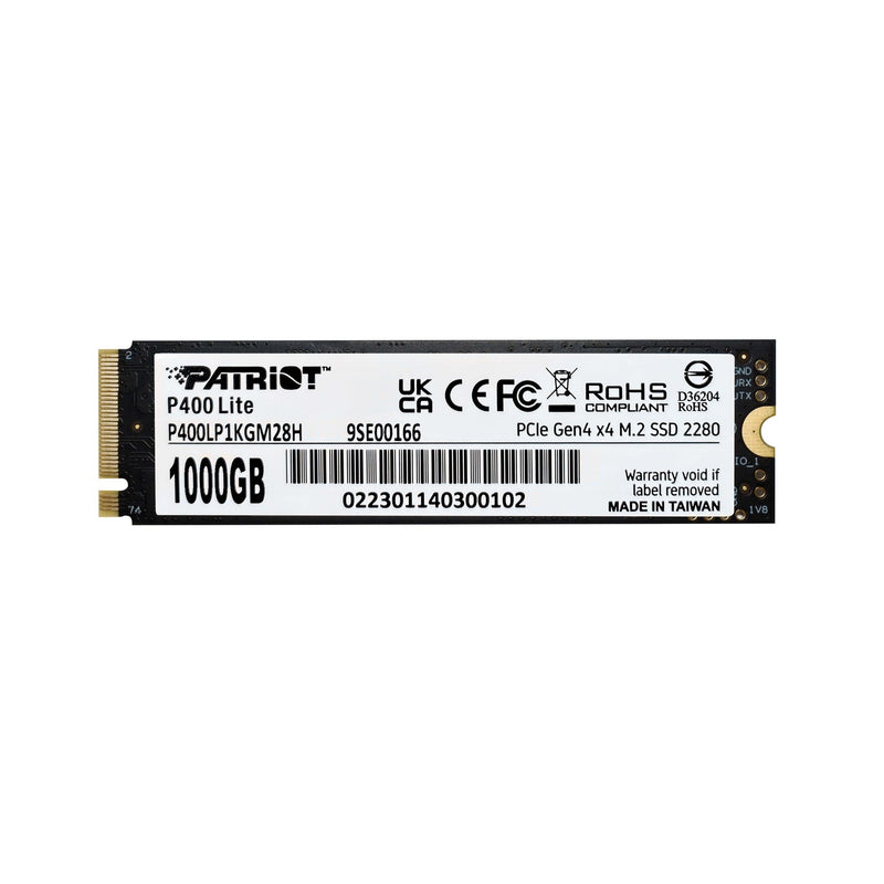 Afbeelding laden in galerijviewer, Patriot p400 lite 1 tb ssd (zwart wit, pcie 4.0 x4, nvme 1.4, m.2 2280)