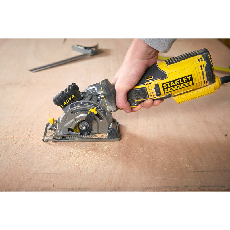 Load image into Gallery viewer, Stanley fatmax 650w multimateriaalzaag handcirkelzaag (geel zwart, met koffer)