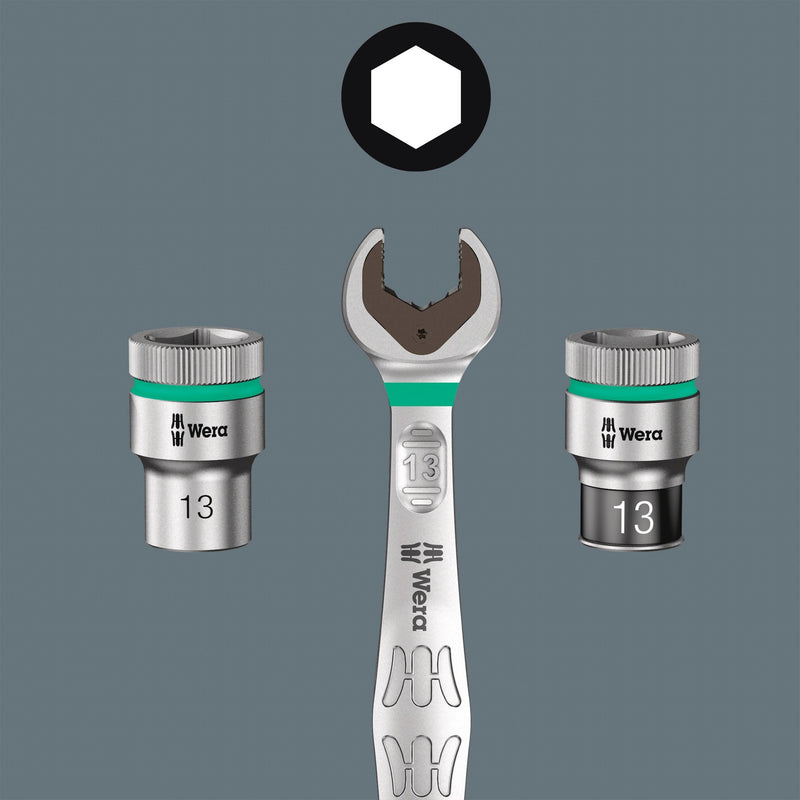 Load image into Gallery viewer, Wera 9608 dop-magneetstrip b impaktor imperial 1 dopsleutel (zwart groen, 9‑delig)