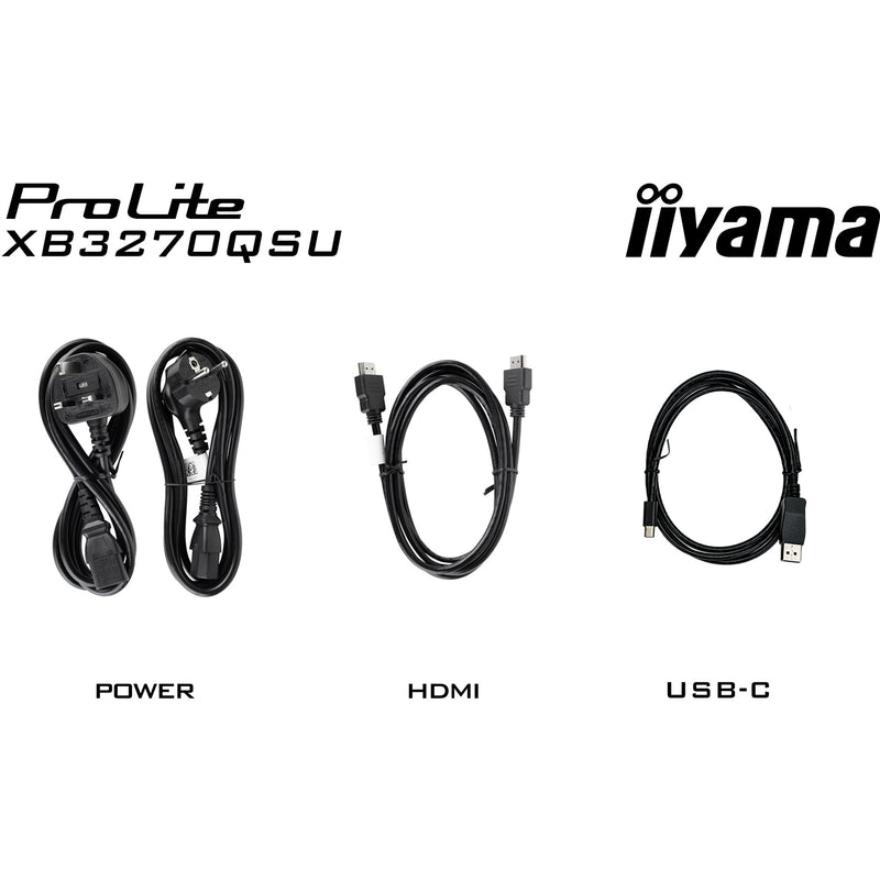 Load image into Gallery viewer, Iiyama prolite xb3270qsu-b1 31.5 monitor (zwart, hdmi, displayport, 3x usb-a, usb-b)