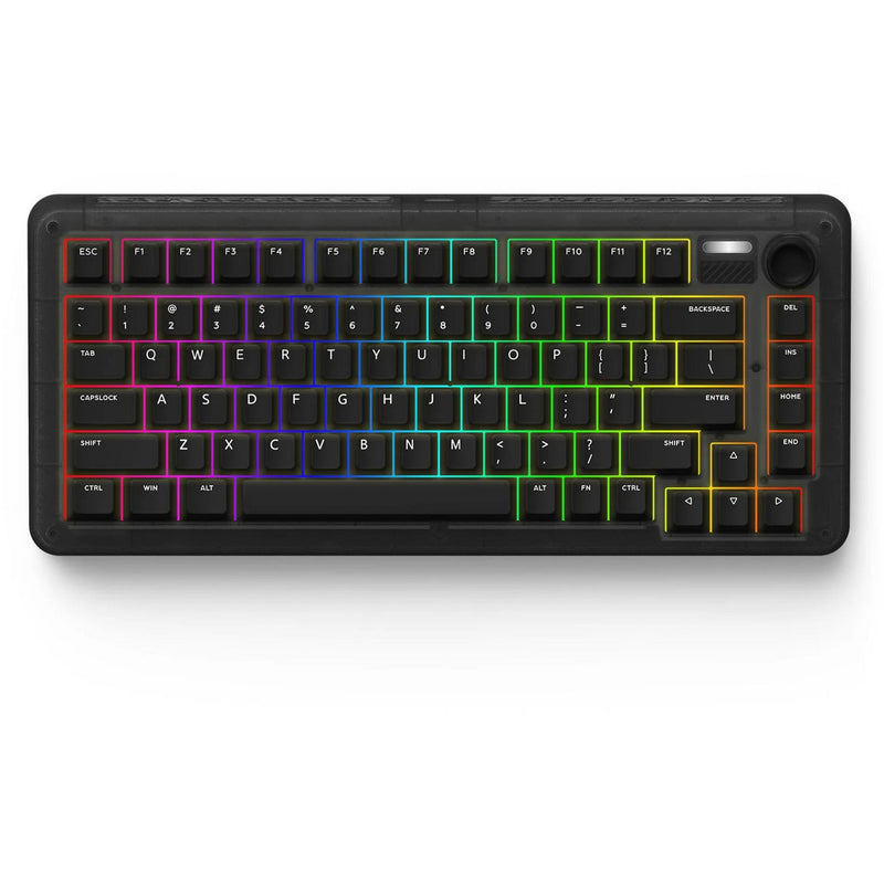 Afbeelding laden in galerijviewer, Iqunix zx75 dark side wireless mechanical keyboard (zwart, us lay-out (qwerty), gateron red, 75%, rgb leds, hot-swappable, double-shot pbt, 2.4ghz | bluetooth 5.1 | usb-c)
