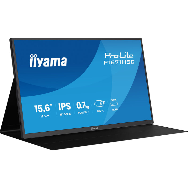 Afbeelding laden in galerijviewer, Iiyama prolite p1671hsc-b1 15.6 monitor (zwart (mat), mini-hdmi (type-c), 2x usb-c)