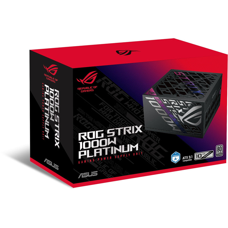 Load image into Gallery viewer, Asus rog strix platinum modulaire 1000 watt voeding (zwart, 1x 12v-2x6, 4x pcie)