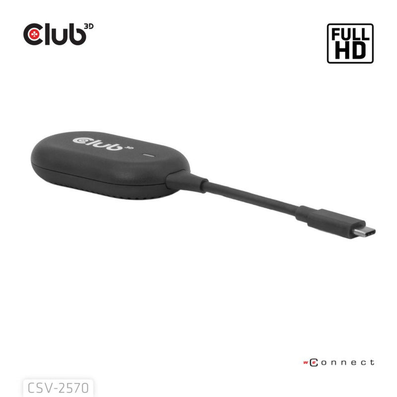 Afbeelding laden in galerijviewer, Club 3d wireless usb-c to hdmi transmitter and receiver adapter (zwart)