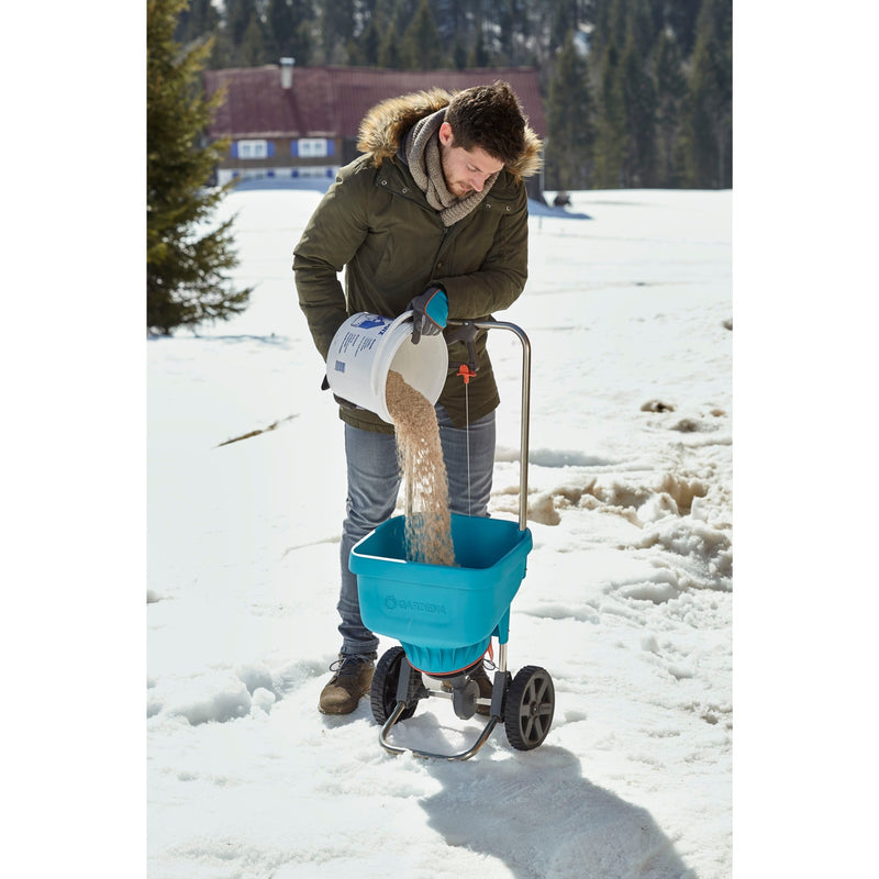 Load image into Gallery viewer, Gardena strooiwagen xl strooiapparatuur (turquoise zwart, 436-20)