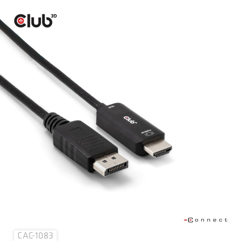 Afbeelding laden in galerijviewer, Club 3d displayport 1.4 to hdmi 4k60hz kabel adapter (zwart, hdr m m 2m)