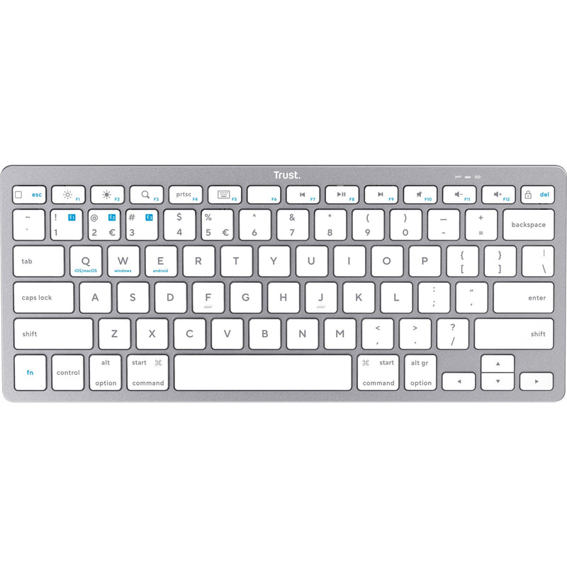 Load image into Gallery viewer, Trust wireless bluetooth keyboard (grijs, us lay-out (qwerty), scissor switches, 85%, bluetooth 4.0)