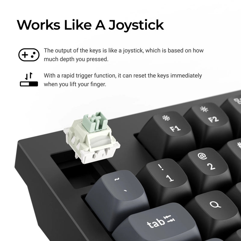 Load image into Gallery viewer, Keychron q5 he 8k magnetic switch keyboard (wit, us lay-out (qwerty), ultra-fast lime, 96%, rgb leds, osa double-shot pbt, hot swap, knob)