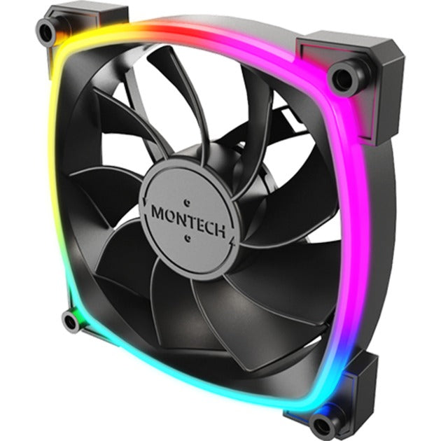 Load image into Gallery viewer, Montech rx120 pwm rgb case fan (zwart, 120 x 25 x 120 mm, 3-pin argb)