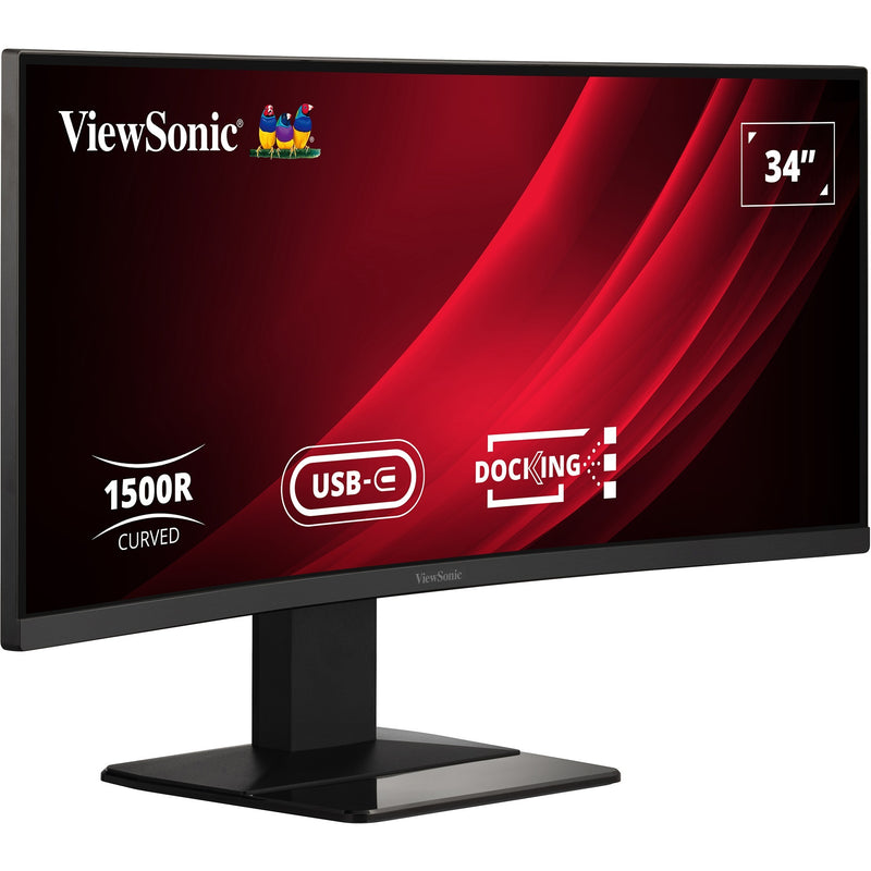 Load image into Gallery viewer, Viewsonic uwqhd curved docking monitor met kvm-switch vg3419c 34 ultrawide (zwart (mat), 1x hdmi, 1x displayport, usb-a, usb-b, usb-c, lan, audio)