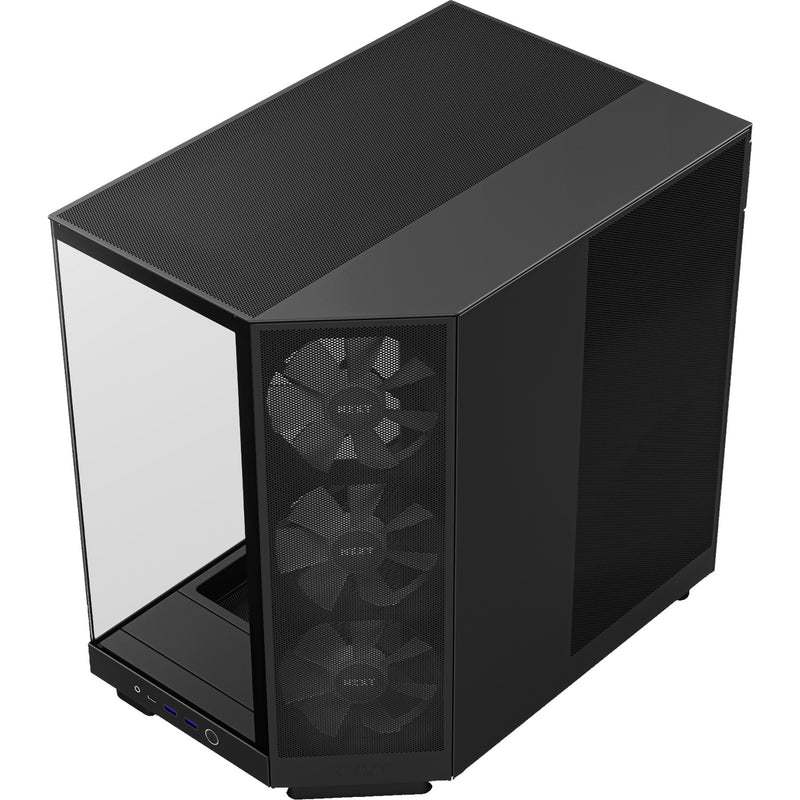 Load image into Gallery viewer, Nzxt h6 flow rgb midi tower behuizing (zwart | 2x usb-a | 1x usb-c | rgb | tempered glass)