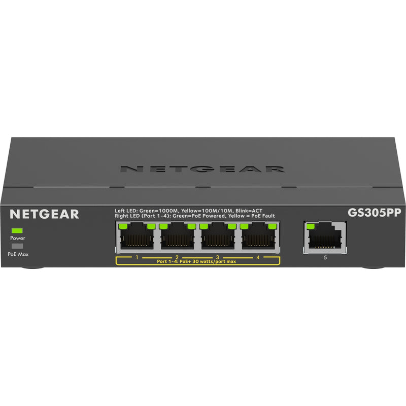 Load image into Gallery viewer, Netgear 5-port gigabit ethernet poe+ unmanaged switch (gs305pp) (zwart)