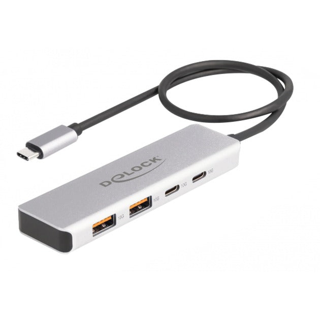 Load image into Gallery viewer, Delock usb 10 gbps usb-c hub usb-hub (grijs, 2x usb-a 3.2 (10 gbit s), 2x usb-c 3.2 (10 gbit s))