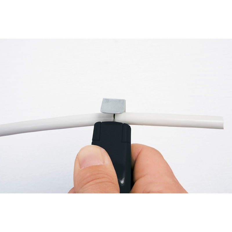 Load image into Gallery viewer, Wiha ontmantelingsgereedschap met zelfdraaiend sleepmes kabelstrip- ontmantelingsgereedschap (zwart rood, voor ronde kabel)