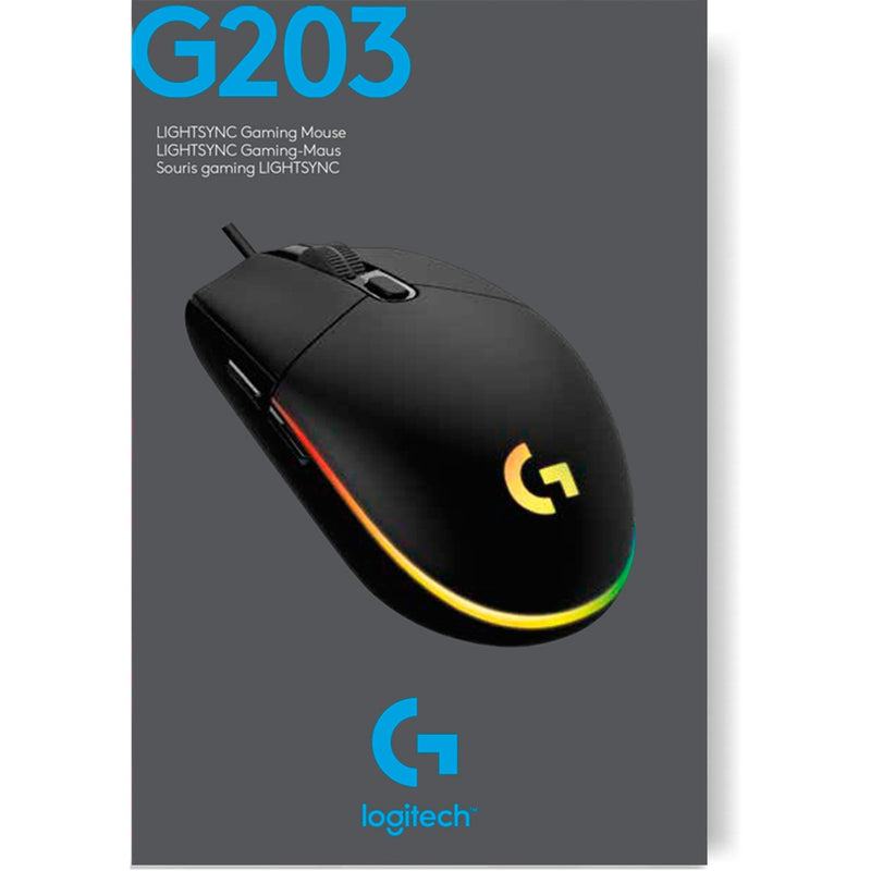 Load image into Gallery viewer, Logitech g203 lightsync gaming muis (zwart, 200 - 8000 dpi, rgb leds)