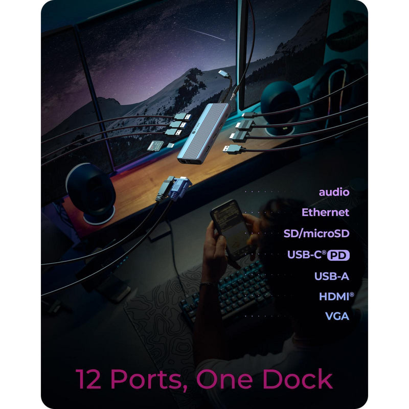 Load image into Gallery viewer, Icy box ib-dk4062-cpd 12-in-1 dockingstation (aluminium)