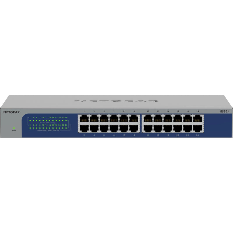 Load image into Gallery viewer, Netgear gs524 24-poorts gigabit ethernet unmanaged switch (grijs blauw)