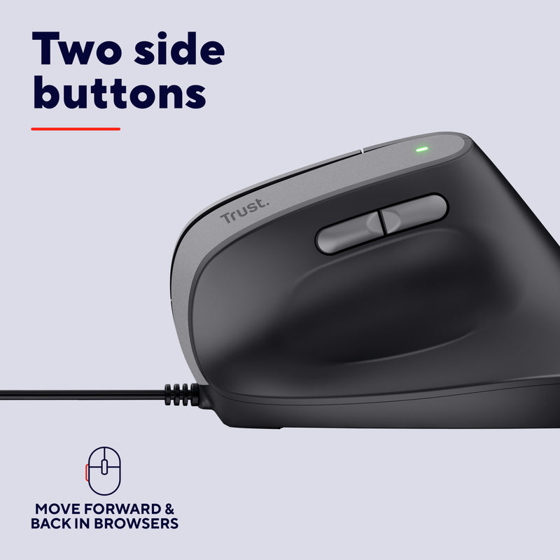 Load image into Gallery viewer, Trust bayo ii bedrade ergonomische muis (zwart, 800 dpi - 2400 dpi)