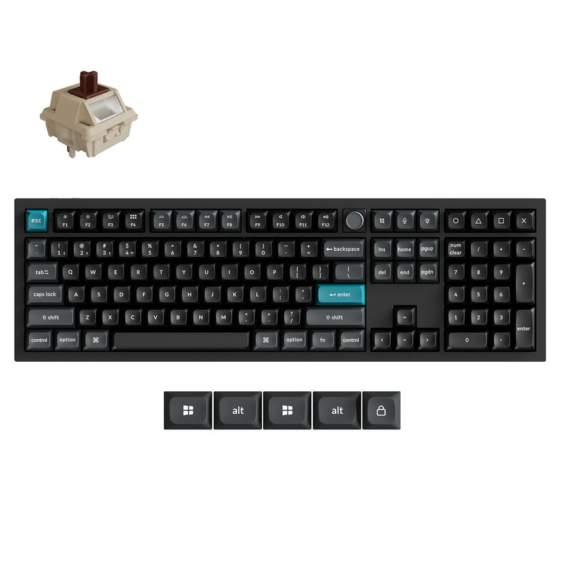 Load image into Gallery viewer, Keychron q6 ultra-m3 8k wireless custom mechanical keyboard (zwart, us lay-out (qwerty), silk pom brown, 100%, rgb, hot swap, 8k, 2.4 ghz bluetooth 5.2 usb-c)