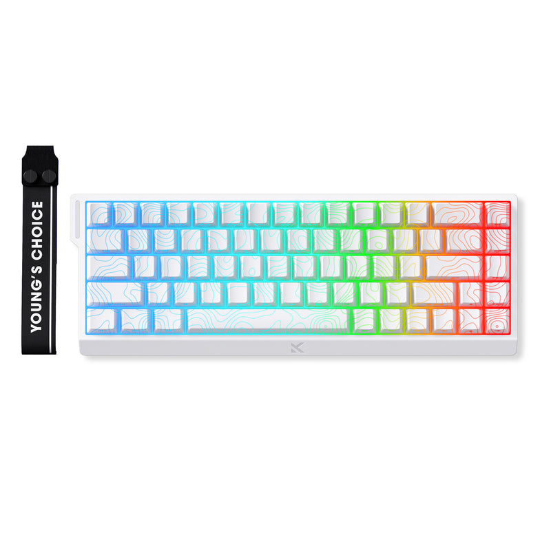 Afbeelding laden in galerijviewer, Mchose ace 68 hall effect magnetic switch gaming keyboard (wit, us lay-out (qwerty), ice rhino magnetic, 65%, rgb, hot swap, usb-c, hall effect sensor)