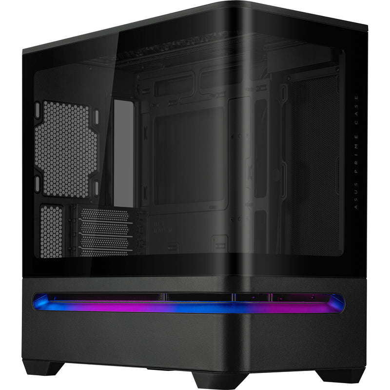 Load image into Gallery viewer, Asus prime ap202 midi tower behuizing (zwart | 2x usb-a | 1x usb-c | rgb | tempered glass)