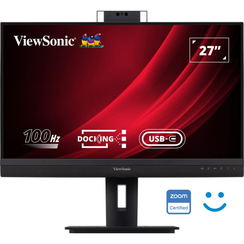 Afbeelding laden in galerijviewer, Viewsonic video conferencing docking monitor vg2757v-2k 27 (zwart (mat) grijs, 1x hdmi, 1x displayport, usb-a, usb-c, audio)