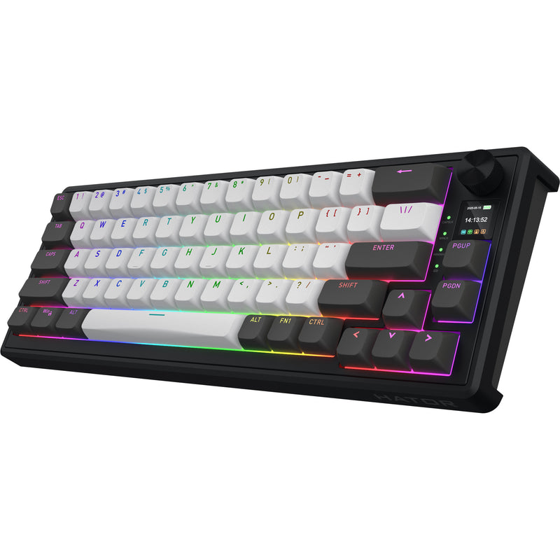 Load image into Gallery viewer, Hator skyfall pro wireless rgb mechanisch gaming toetsenbord (zwart, us lay-out (qwerty), hator aurum vanilla silent, 65%, rgb, double-shot pbt, hot-swap, 2.4ghz | bluetooth | usb-c)
