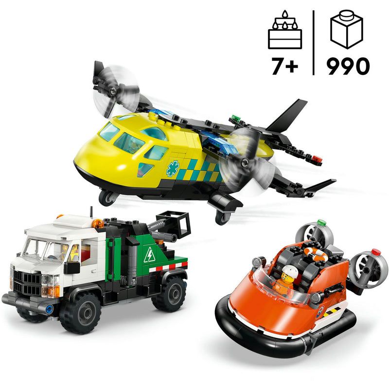 Load image into Gallery viewer, Lego city 60505 vliegtuig, servicewagen en hovercraft remix