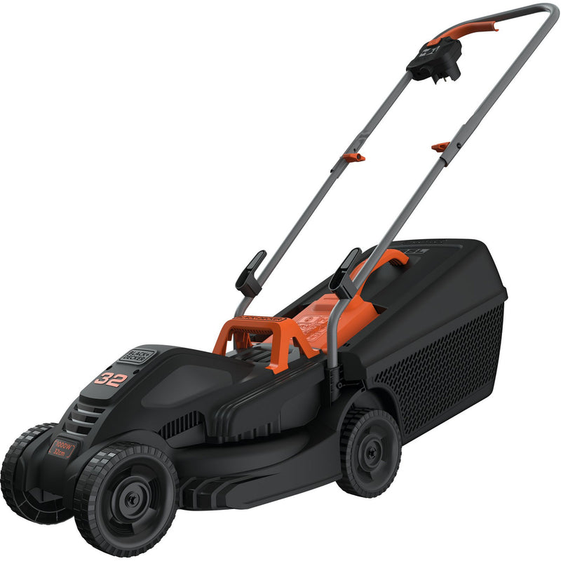 Afbeelding laden in galerijviewer, Black+decker 1000w 32cm grasmaaier + 250w grastrimmer (zwart oranje, gazons tot 250m²)