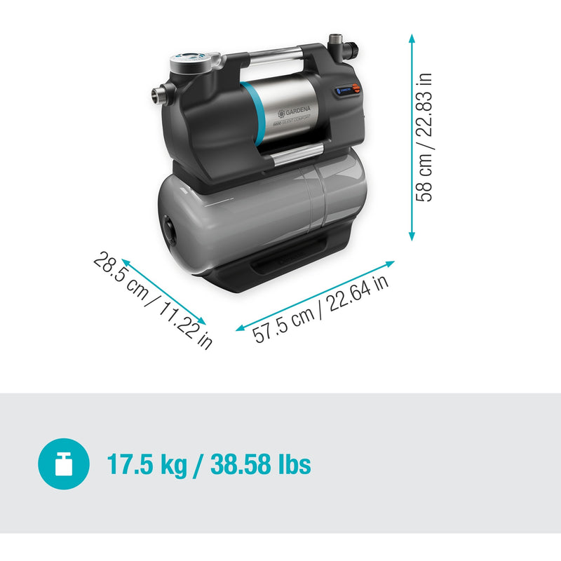 Load image into Gallery viewer, Gardena hydrofoorpomp 5600 silentcomfort (grijs roestvrij staal, bluetooth)