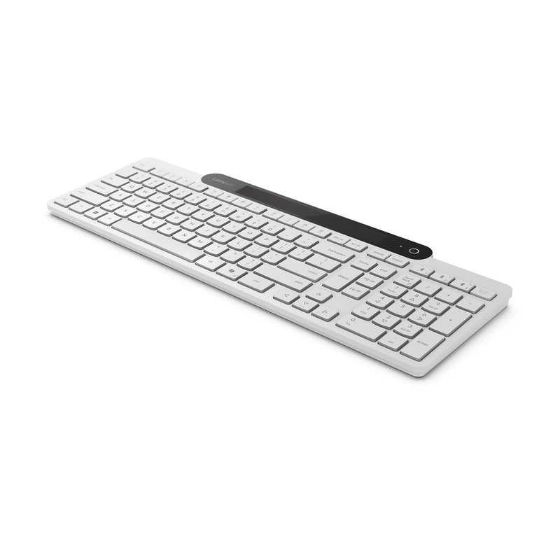 Afbeelding laden in galerijviewer, Lenovo 800 self-charging bluetooth keyboard (wit, us lay-out (qwerty), plunger, 100%, plunger switch, bluetooth 5.1, usb-c)