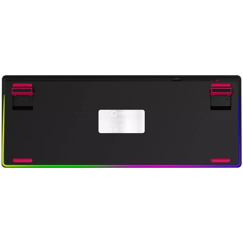 Afbeelding laden in galerijviewer, Lorgar kbp70tklw rgb mechanisch gaming toetsenbord (zwart, us lay-out (qwerty), logar toxic purple, 80% (tkl), rgb, hot-swappable, pbt double-shot, bluetooth | 2.4ghz | usb)