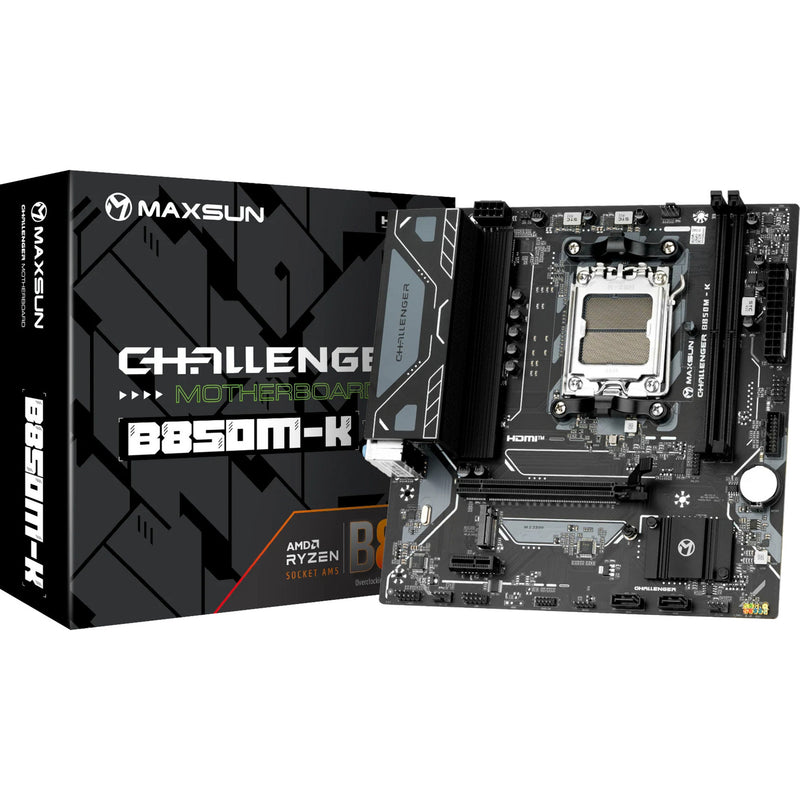 Afbeelding laden in galerijviewer, Maxsun ms-challenger b850m-k socket am5 moederbord (zwart, raid, gb-lan, sound, µatx)